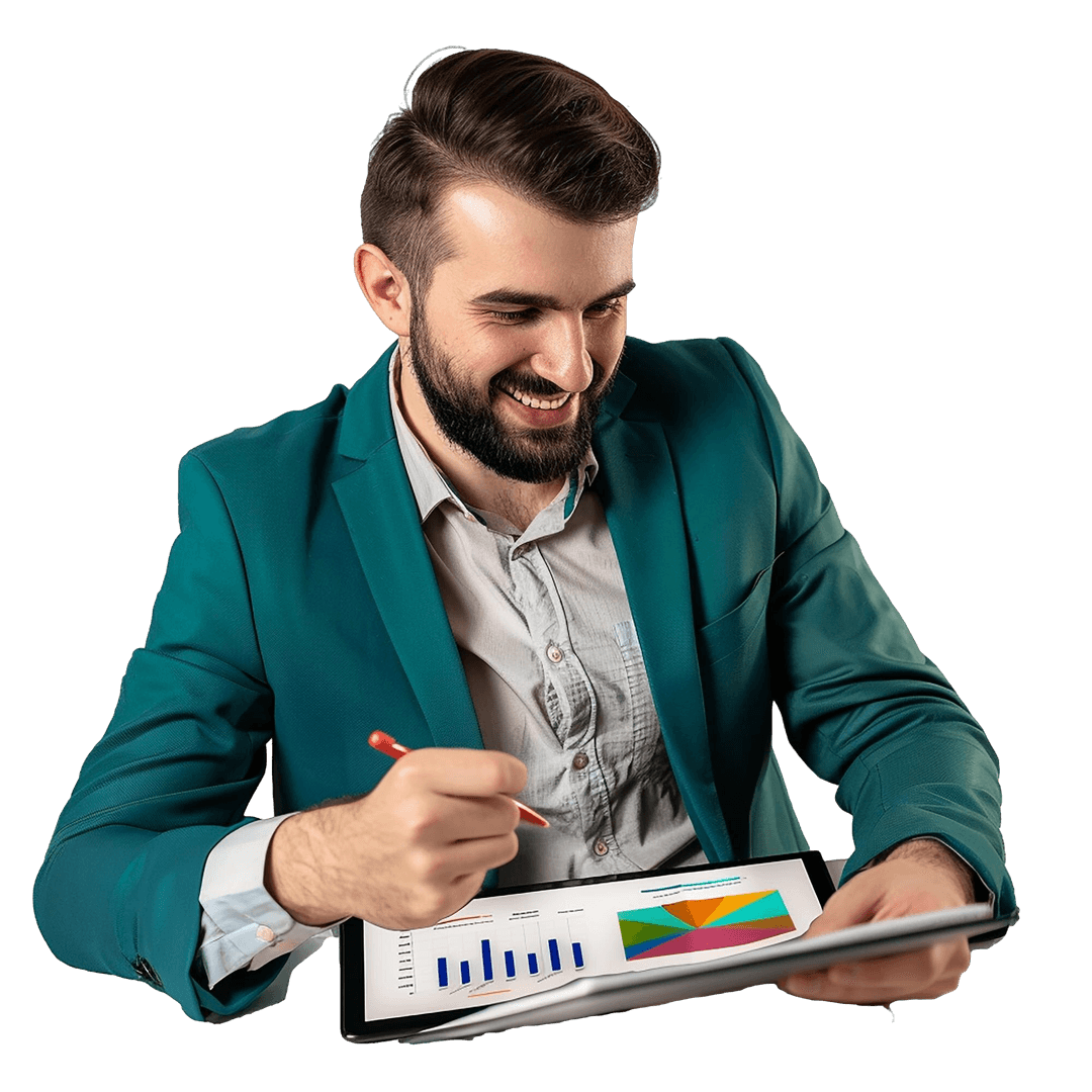 Professional working with data